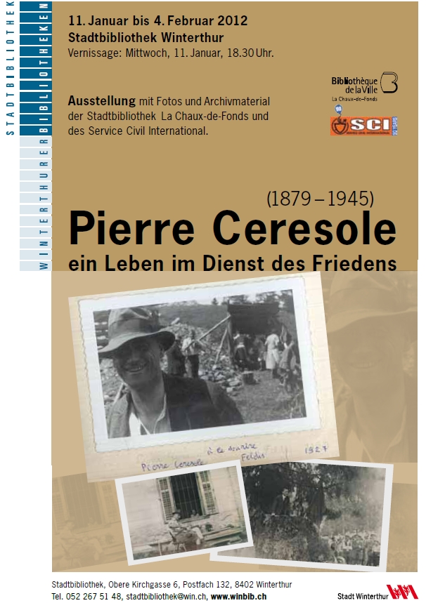 Flyer Exhibition Pierre Ceresole in Winterthur Flyer Exhibition Pierre Ceresole in Winterthur