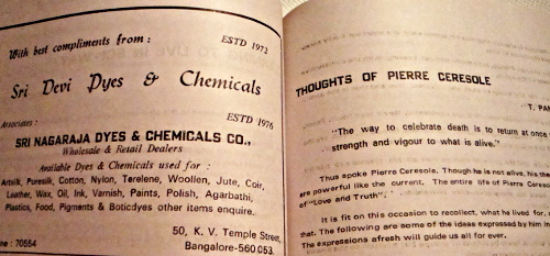 Advertisment in anniversary bookl of SCI Group in Karnataka